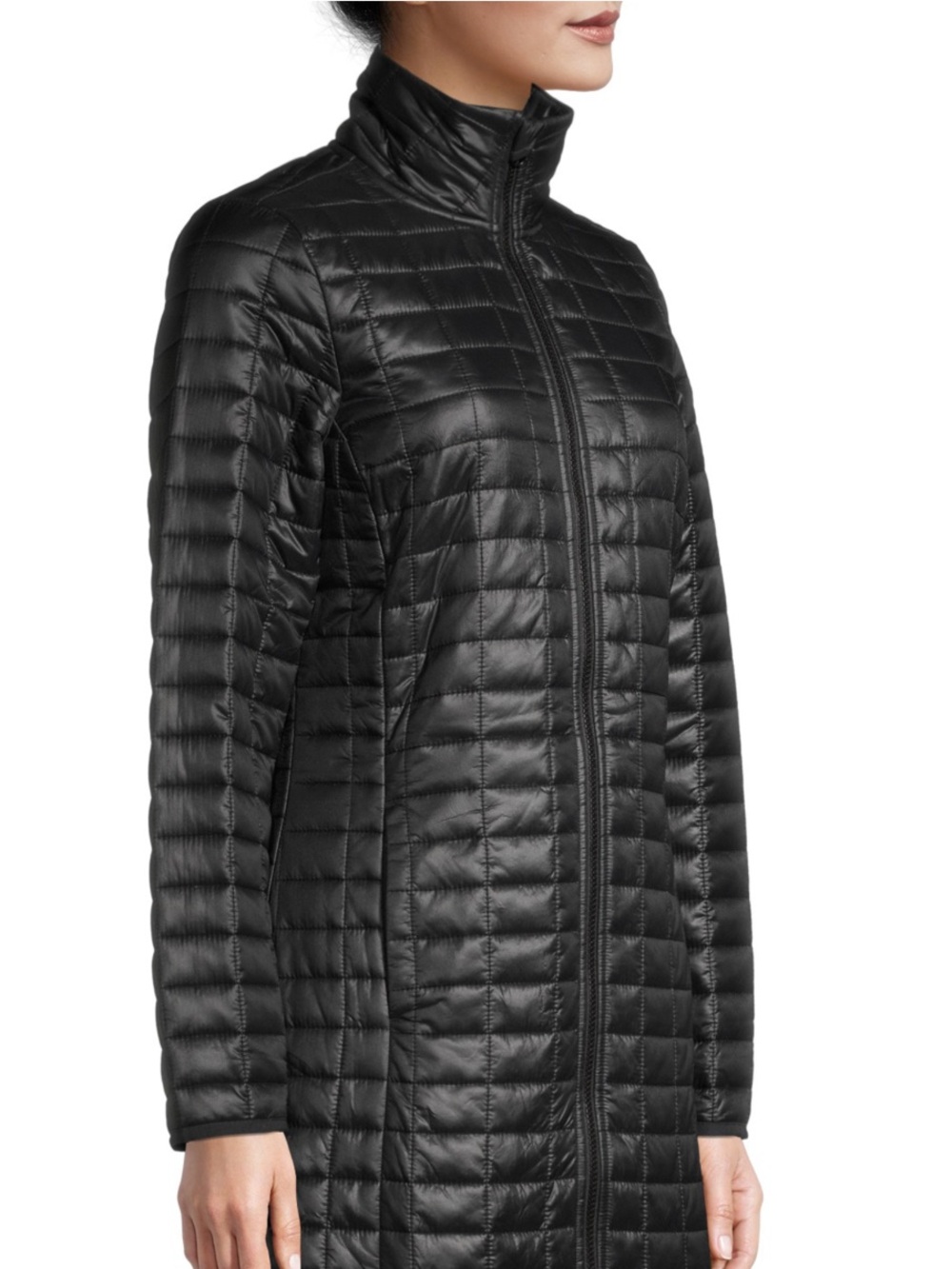 Avia Quilted Tunic Jacket W Grid-Shaped Stitching Black Size Small